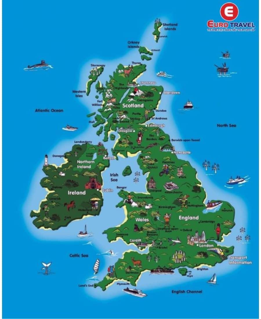 Bản đồ Vương quốc Anh - Vương Quốc Anh