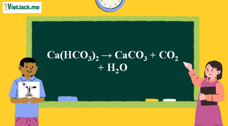 Ca(HCO3)2 → CaCO3 + CO2 + H2O | Ca(HCO3)2 ra CaCO3 | Ca(HCO3)2 ra CO2