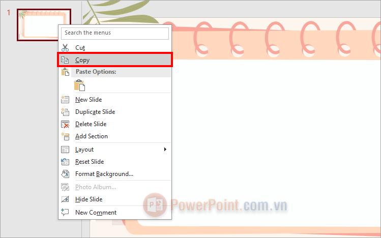 Cách copy slide trong PowerPoint