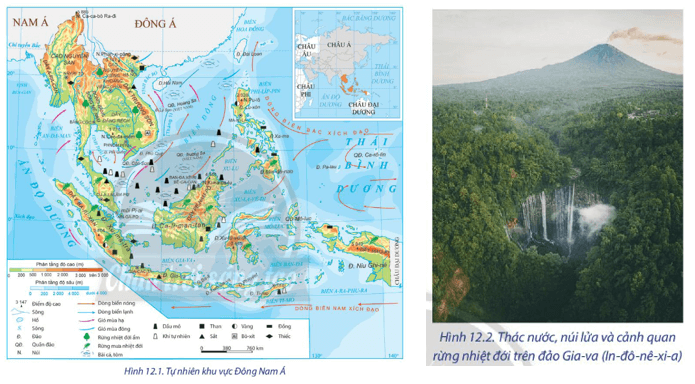 Dựa vào hình 12.1, hình 12.2 và thông tin trong bài, hãy: Phân tích ảnh hưởng của đặc điểm tự nhiên