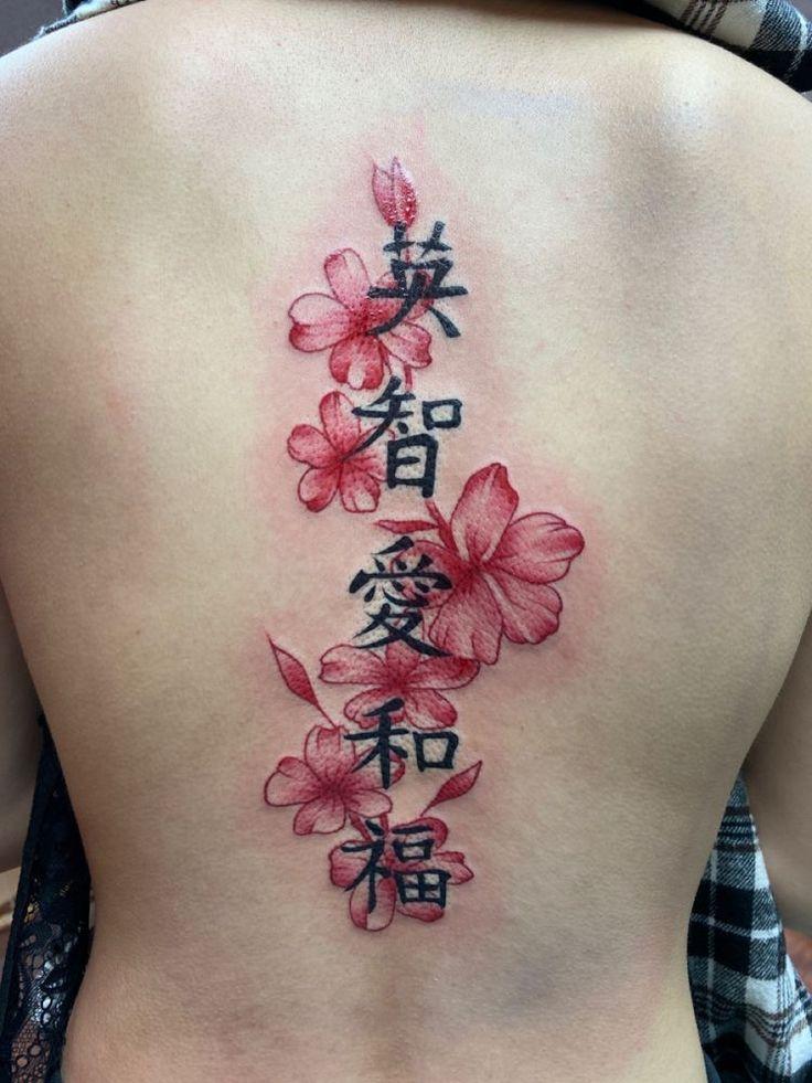 ấn tượng mạnh mẽ với kiểu tattoo chữ sau lưng