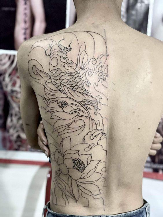 99 hình xăm cá chép nửa lưng đẹp nhất thế giới