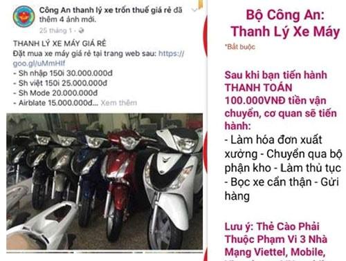 Cảnh giác với chiêu thanh lý xe máy giá rẻ trên mạng xã hội