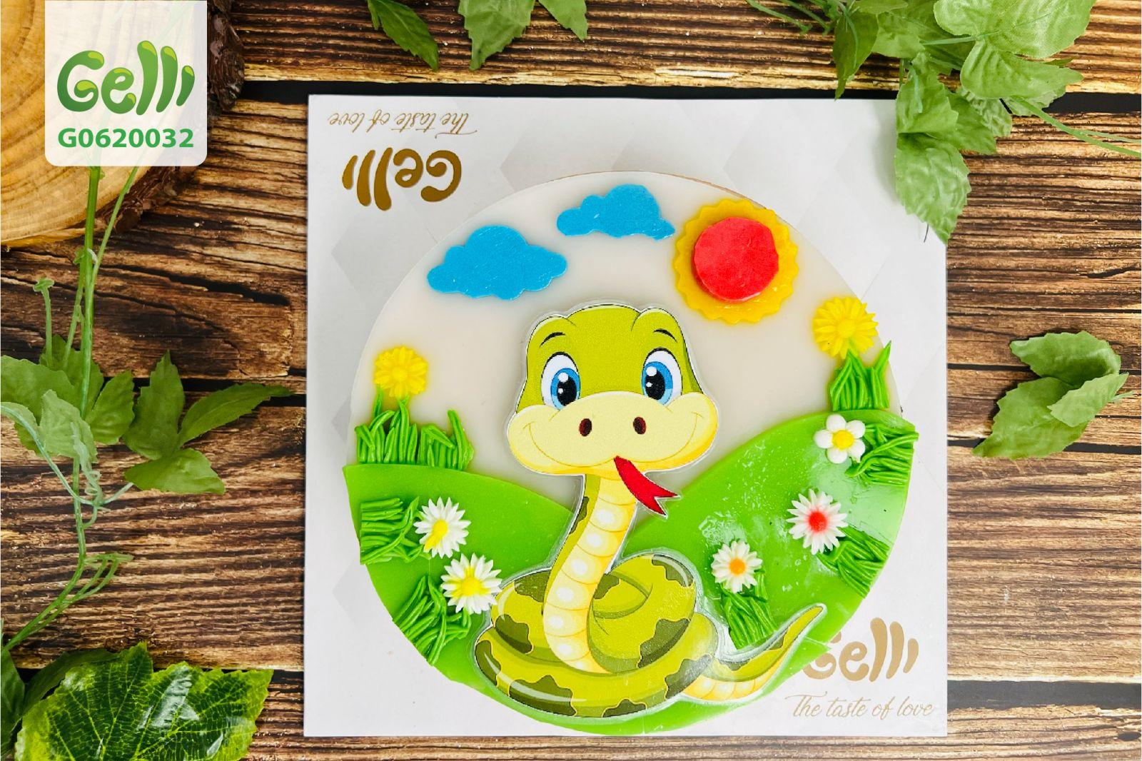Bánh sinh nhật rau câu 2D con rắn hổ mang - Gelli - G0620032