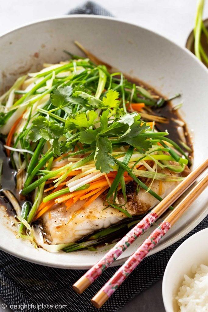 Steamed Fish with Ginger and Soy Sauce