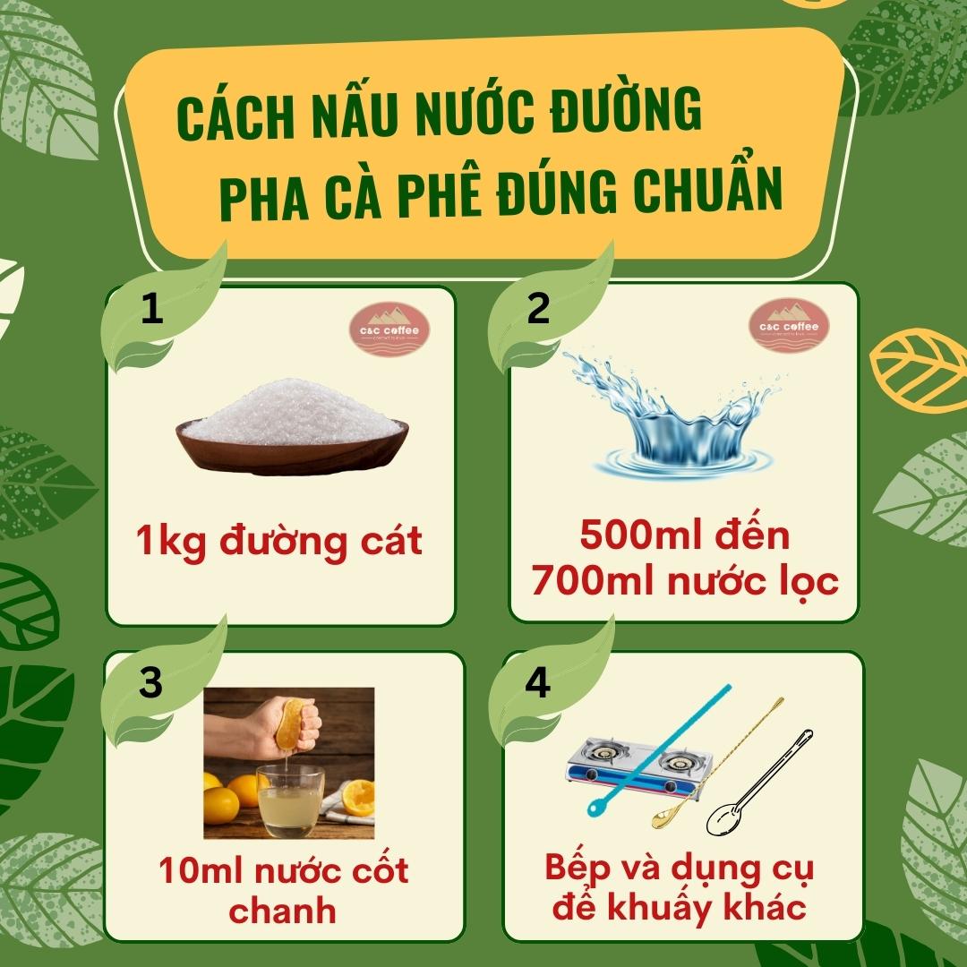 Cách nấu nước đường pha cà phê đúng chuẩn, 1 kg đường nấu bao nhiêu lít nước?