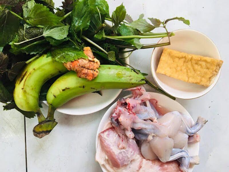 Cách nấu món ếch om chuối đậu ngon như người Bắc