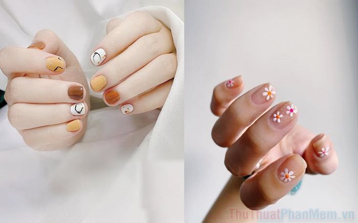 Những mẫu vẽ móng tay dễ thương, đáng yêu