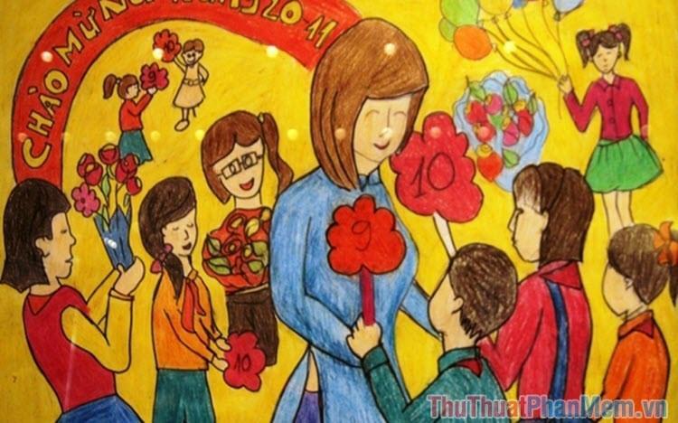 Tuyển Tập **Vẽ Tranh 20/11 Lớp 8 Đẹp Nhất** Đầy Ý Nghĩa