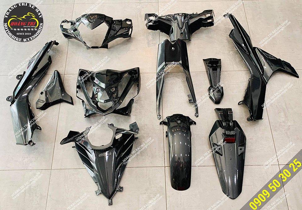 Sơn phủ carbon diamond full dàn nhựa đen Winner V1