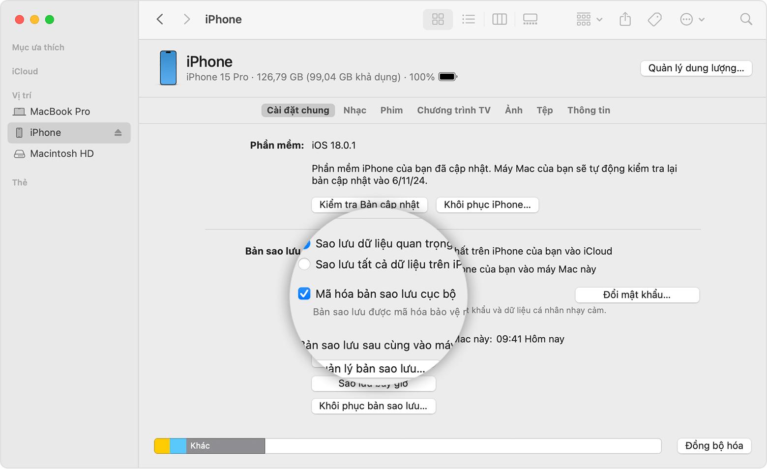 Giới thiệu về bản sao lưu được mã hóa trên iPhone, iPad hoặc iPod touch