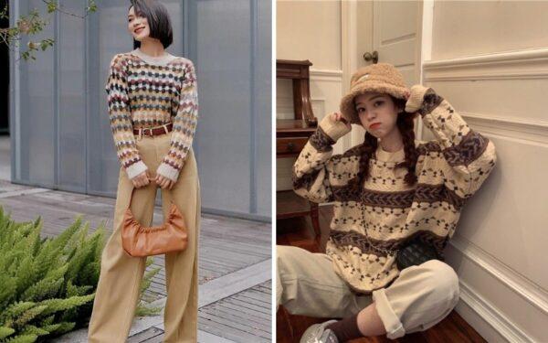 Phối áo len cùng quần ống rộng có thể không?